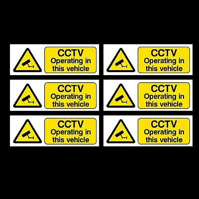 £1.89 • Buy 6x CCTV Operating In This Vehicle - 100x35mm Self Adhesive Stickers - Car, Taxi