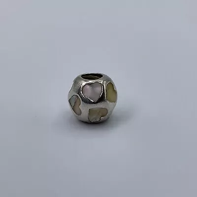 Pandora Sterling Silver Love You White Mother Of Pearl Heart Bead Charm 925 ALE • $14.99