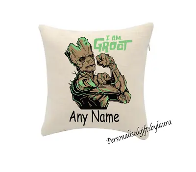 Groot Cushion Cover Personalise Any Name (cover Only) 20cmx20cm • £5.99