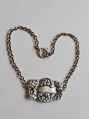 Sterling Silver Engravable Forget Me Not Link Bracelet Heavy 4.5g VINTAGE 1940's • $27.99