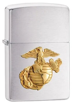 Zippo US Marines Emblem Brushed Chrome 280MAR • $25.95