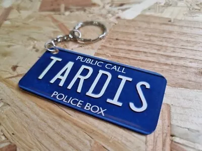 Doctor Dr Who TARDIS TV Inspired Licence Plate Style Car Metal Keyring Keychain • £2.99