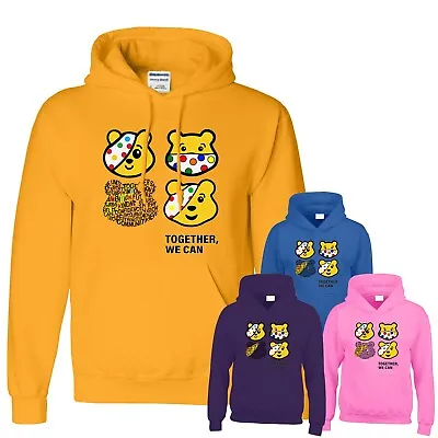 Spotty Day 2023 Pudsey Bear Kids Hoodies Children In Need Mask Boys Girl Jumper • £13.97