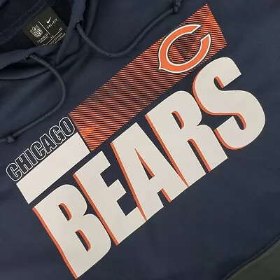 Nike Chicago Bears Hoodie Dri Fit Blue Gray Pullover Mens XL On Field NFL 2 Tone • $39.99