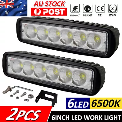 Pair 6Inch Led Work Light Bar Flood Reverse Fog Lights 4WD AU • $10.78