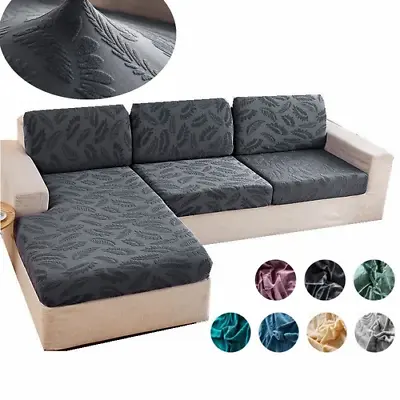 3 Seater Couch Cover 1/2/4 Jacquard Elastic Stretch Corner Sofa Cover L Shape • $35.12