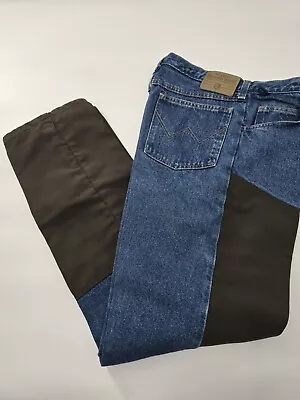 Wrangler Rugged Wear Panel Mens Blue Jeans Denim Pants 32x32 Brush Guard Cowboy • $23