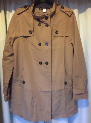 £9.65 • Buy New Camel Short Lightweight Swing Button Up Trenchcoat Size 14 (L)