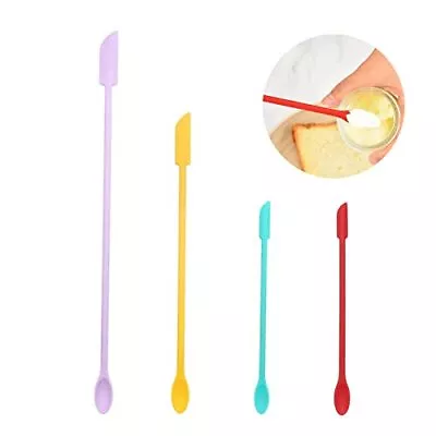 Mini Silicone Spatula Set Small Rubber Spatula For Makeup Thin Jar Scraper For • $9.22