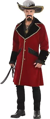 Captain's Jacket Pirate Morgan Caribbean Fancy Dress Up Halloween Adult Costume • $51.95