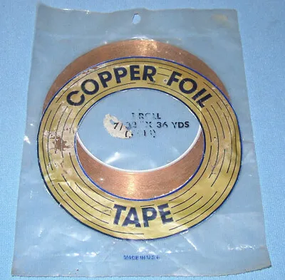 36 Yd Roll Copper Foil Tape 7/32  X .0015  1.5 Mil Circuit Board Repair **NEW** • $12
