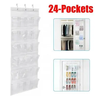 $16.59 • Buy 24 Pockets Shoe Organizer Over The Door Storage Rack Hanging Space Saver Hanger