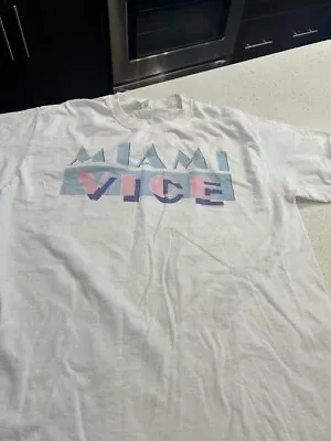 Miami Vice  T-Shirt Florida 1980s Police Retro Ships Free Size Medium TV • $28.50