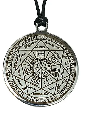 Seven Archangel Pendant Necklace Talisman 7 Sigil Evocation Cord Amulet Angelic  • £5.95