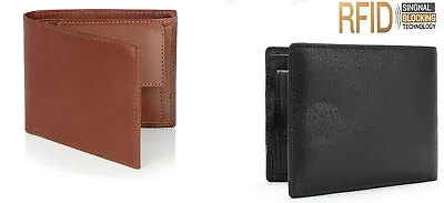 Genuine RFID Leather Wallet For Men Slim Bifold Cards Holder And Banknote Slots • £5.99