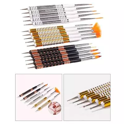 5Pcs Double Ended Nail Art Brushes Nail Art Designs Nail Accessories Nail • £4.73