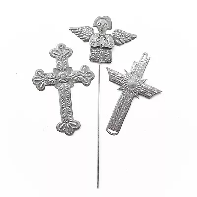 Handcrafted Haitian Home Art Angel Stake & Crosses Eco-Friendly Fair Trade • $55.30
