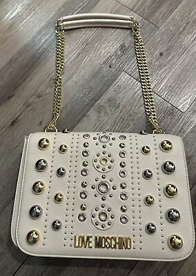 Love Moschino Cream Studded Gold And Silver Shoulder Bag . • $99.99