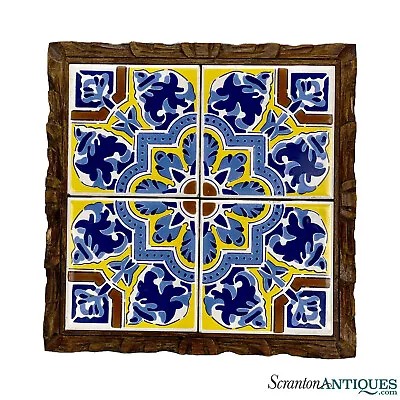 Vintage Spanish Mission Porcelain Tile Kitchen Counter Trivet Tray • $225