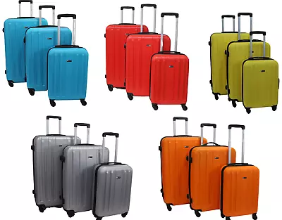 Large Medium Hard Shell Cabin Suitcase 4 Wheel Luggage Trolley Lightweight Case • £109.99