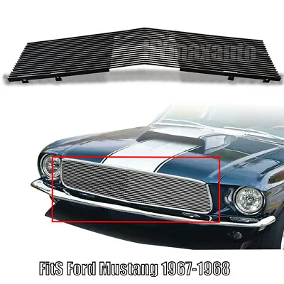 For 1967-1968 Ford Mustang Front Main Upper Polished Billet Grille Grill Insert • $82.63