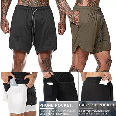Mens Soft Sports Running Shorts Gym Training Sport Fitness Bottoms With Pockets • $20.99