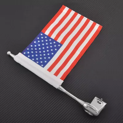 Motorcycle American USA Flag Pole Rear Luggage Rack Mount For Honda Goldwing1800 • $18.79