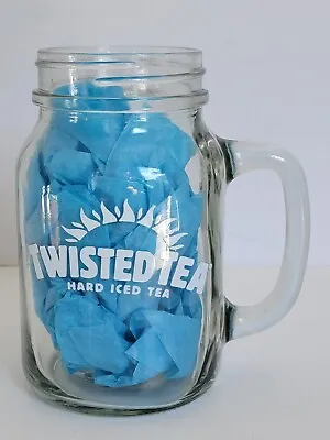 TWISTED TEA Mason Jar Glass 22 Oz Mug Rare - New Vintage Unused Bar Logo • $10.95