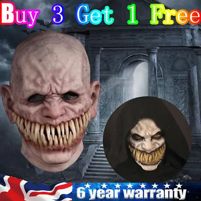 Latex Halloween Scary Full Head Mask Cosplay Clown Devil Horror Face Masks Props • £8.96