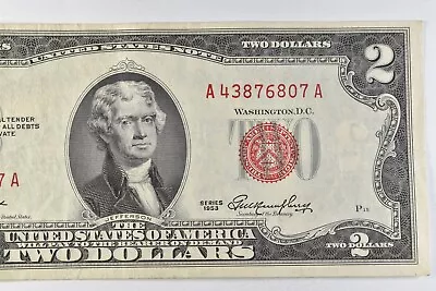 Crisp - 1953 Red Seal $2 United States Note - Better Grade *189 • $7.50