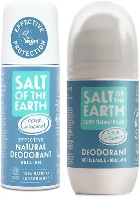 £5.99 • Buy Salt Of The Earth - Natural Roll On Deodorants & Natural Refillable Roll On