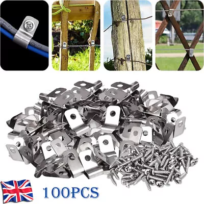 Metal Mesh Panel Securing Clips Fencing Wire Fence Fasteners Post Clip Screws UK • £10.21