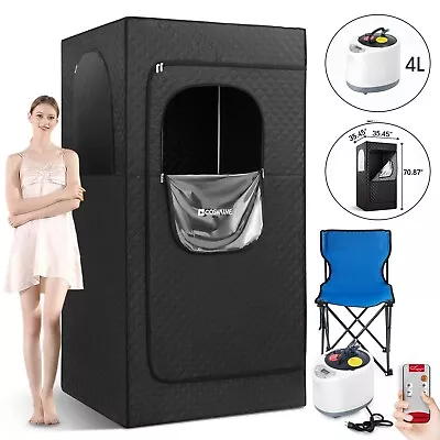 71 Full Size 1500W 4L Portable Steam Sauna Spa Detox Therapy Home W/Chair+Remote • $157.99