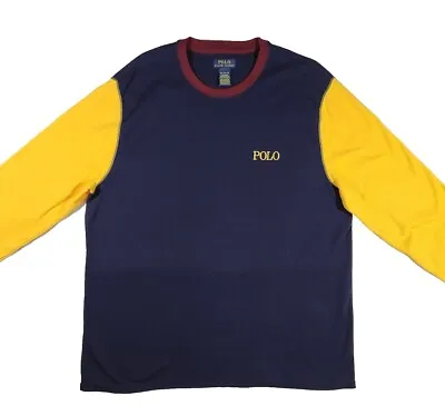 Polo Ralph Lauren Thermal Long Sleeve T Shirt Mens 2XL Blue Red Yellow  • $20