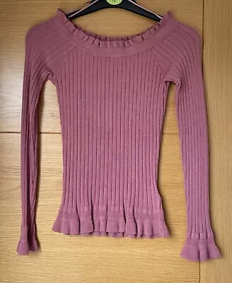 Women’s Pink Miss Selfridge Off The Shoulder Jumper Size 8 • £6