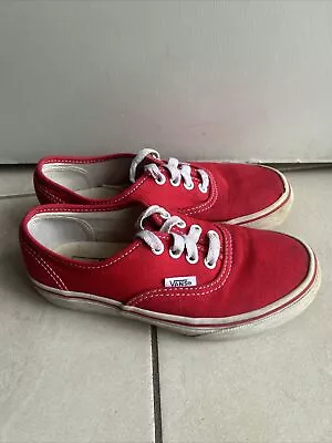 Vans Off The Wall Canvas Skateboard Shoes Red. Youth Kids US Size 2 / Aus 1 • $15