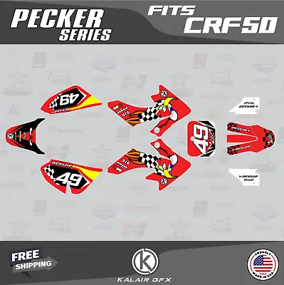 Graphics Kit For Honda CRF50 (2004-2012) Or (2013-2023) Pecker - Red • $63.99