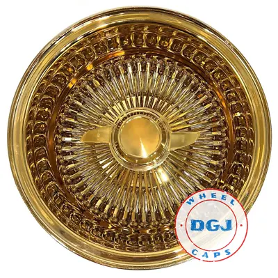 13x7 Reverse 100 Spoke All Gold Lowrider Wire Wheel Rims (T-Gold) • $2199.99