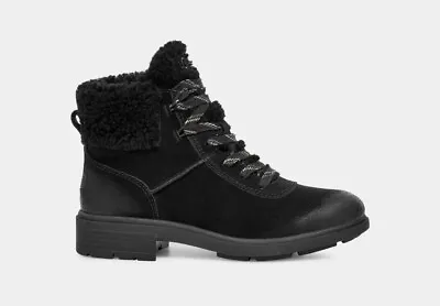 Ugg Harrison Cozy Lace Boots Black 6 New • $55.19