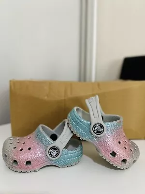 🔥Crocs Infant Sandals UK Size 4🔥RARE GLITTER🔥 • £10