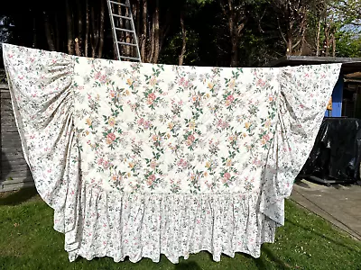 Dorma Floral Quilted Effect Single Cottagecore Bedspread Gathered Valance M/Wash • £18.75