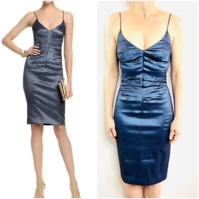 $82.63 • Buy Z Spoke Zac Posen NY Size 2US (6 AUS) Metallic Blue Night Ocean Mist Dress NWT