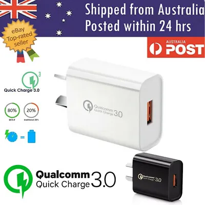 Fast Charging QC3.0 Certified USB Wall Plug Charger Adapter Samsung Apple Huawei • $7.30