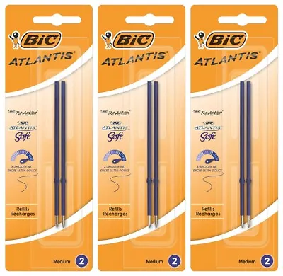 £7.20 • Buy 3 X BIC Atlantis - Ballpoint Ball Point Pen Refill 0.4 Mm (2pack) - Blue
