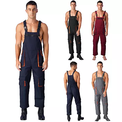 Mens Overalls Jumpsuit Adjustable Straps Work Dungarees Bib Brace Coveralls • $27.89