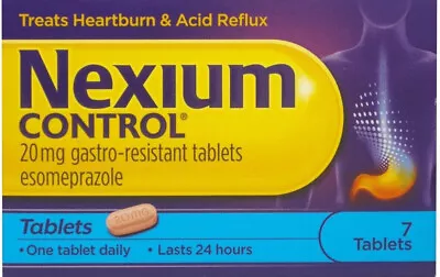 Nexium Control - 14 Tablets 20MG Gastro Resistant Heartburn Acid Reflux Relief • £9