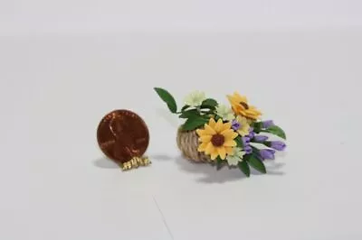 Dollhouse Miniature Flower Arrangement In A Basket • $12.99