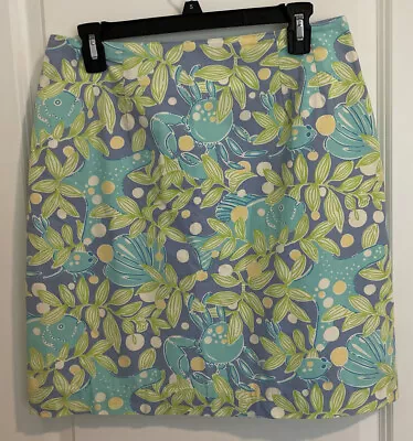 Lilly Pulitzer Vintage White Label Colorful Beach Print Skirt Size 10 • $7