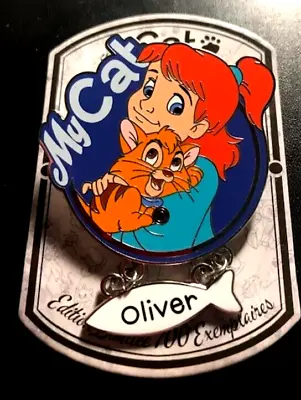 DISNEY PARIS My Cat Jenny & Oliver LE 128/700 Disneyland Oliver Company PIN • $10.50