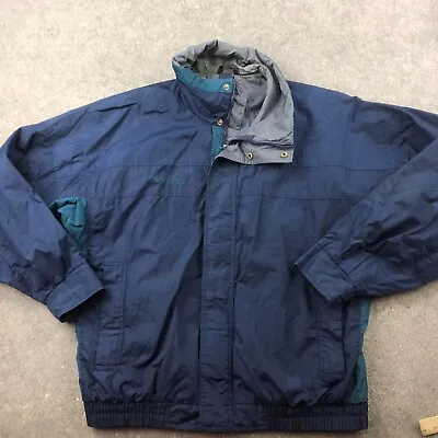 Columbia Jacket Men Large Blue Green Ski Snow Snowboarding Bugaboo Full Zip * • $22.89